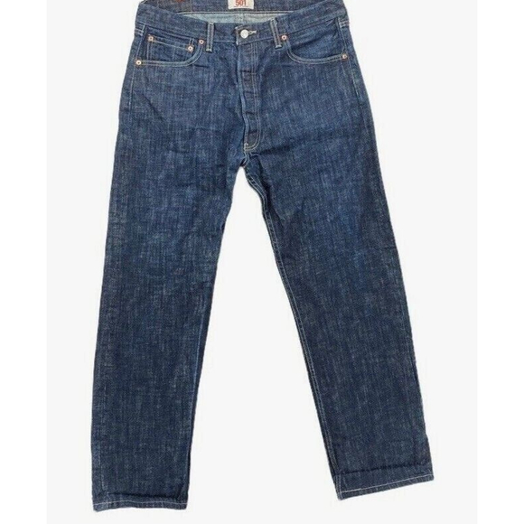 Levi's Other - Levi's Mens 501 Jeans 36x30 Regular Fit Dark Wash Denim Button Fly Blue